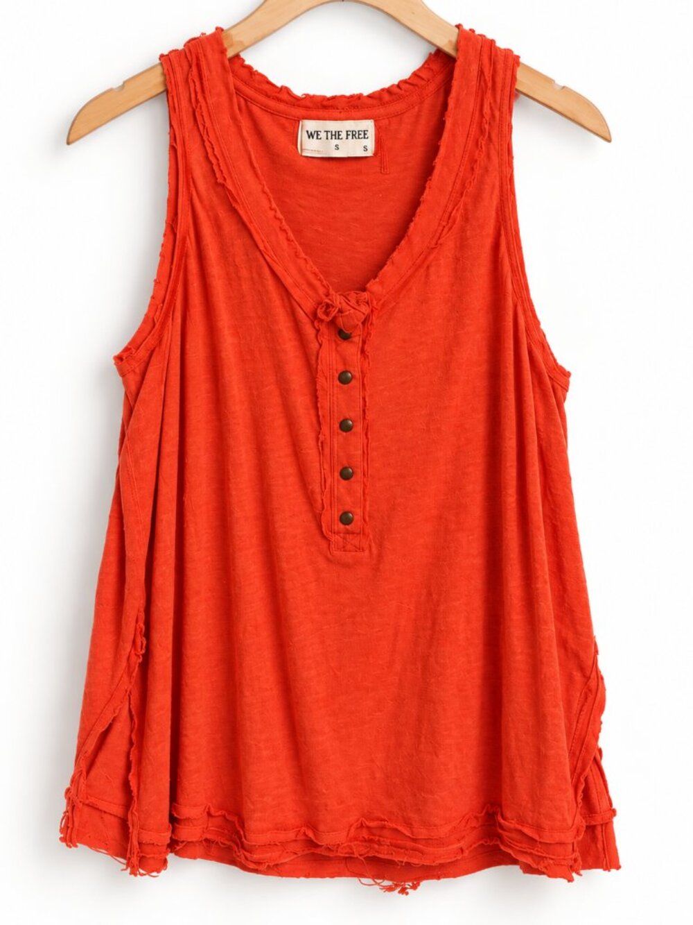 We The Free Orange Sleeveless Tank Top Size S